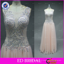 ED Bridal Custom Made Bead Work Floor Longueur à la pêche Tulle Long Robe de bal